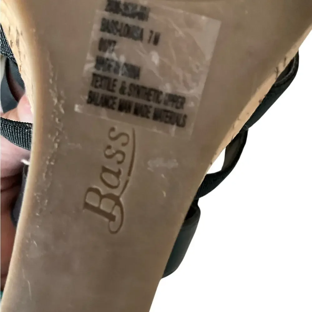 Bass Women's Cream Wedge Shimmery Sandals Size 7